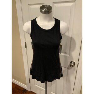6397 Black Floral Lace Sleeveless Top Size Small Tank Top